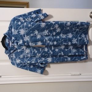 Mens Blue Coconut Beach Golf shirt Size S